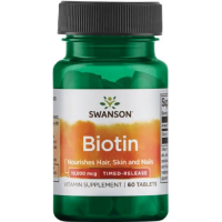 Swanson Biotin - High Potency 10,000 mcg 60 Sgels